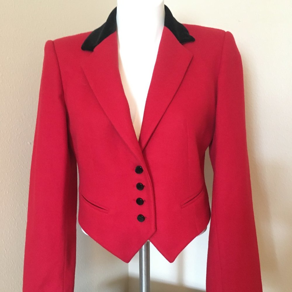 Red Wool Suit Jacket